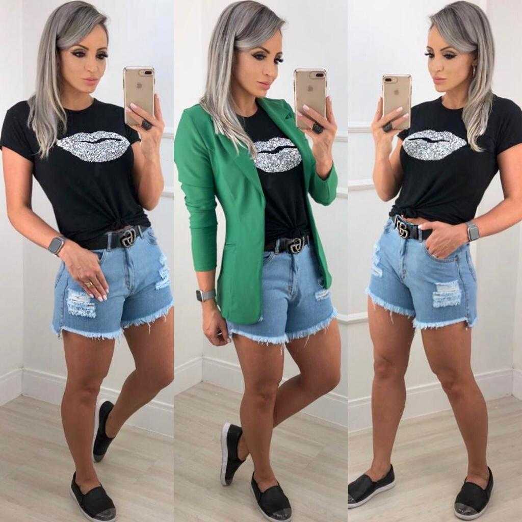 roupas com short jeans